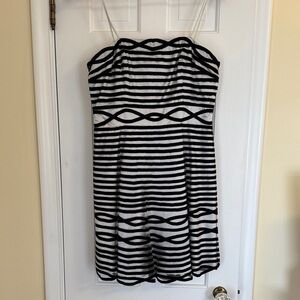 Adrianna Papell Black and White Strapless Dress